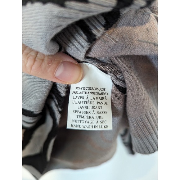 Vintage Vex & Co Y2K Embellished Floral Retro Long Sleeve Blouse Black Grey - Picture 5 of 5